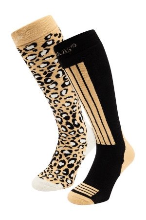 Poederbaas Poederbaas Ski Socks 2-pack 3_Black Multi Poederbaas Poederbaas Ski Socks 2-pack 3_Black Multi