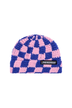 Poederbaas Poederbaas Checkerboard Beanie 658_Powder Rose Poederbaas Poederbaas Checkerboard Beanie 658_Powder Rose