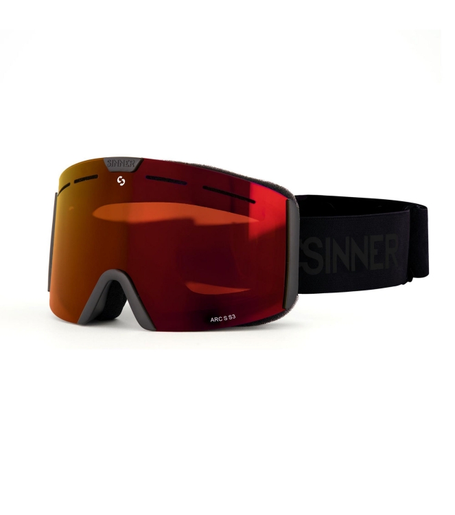 Sinner Sinner Arc S mt blk dbl fl red mr vnt SIGO-204-10-58 Mt Blk Dbl Fl Red Mr Vnt Sinner wintersport accessoires SIGO-204-10-58 licht grijs bij Leerentveldvrijetijd.nl
