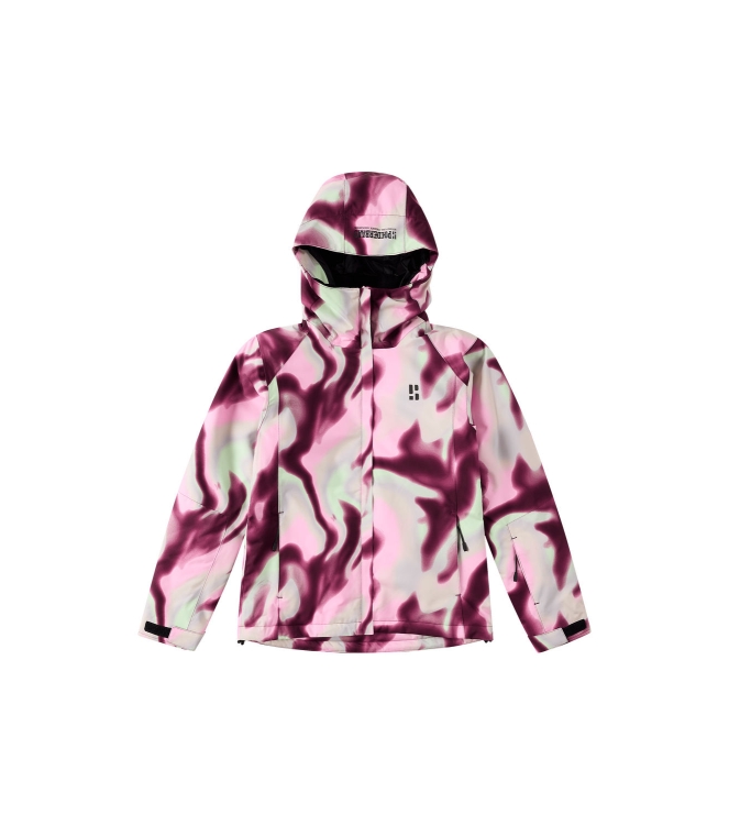 Poederbaas Poederbaas Arty 2L Insulated Jacket Women 654_pink green PB260732 654_Pink Green Poederbaas jassen PB260732 ivoor bij Leerentveldvrijetijd.nl