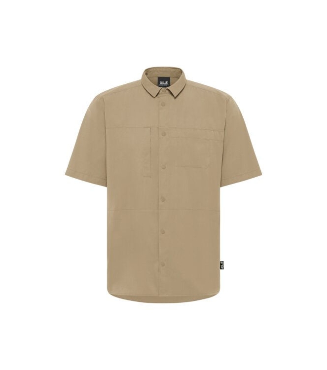 Jack Wolfskin Jack Wolfskin Sierra Canyon SS Shirt M a0082_hazel wood A63879 A0082_hazel wood Jack Wolfskin fleeces en truien A63879 marine bij Leerentveldvrijetijd.nl