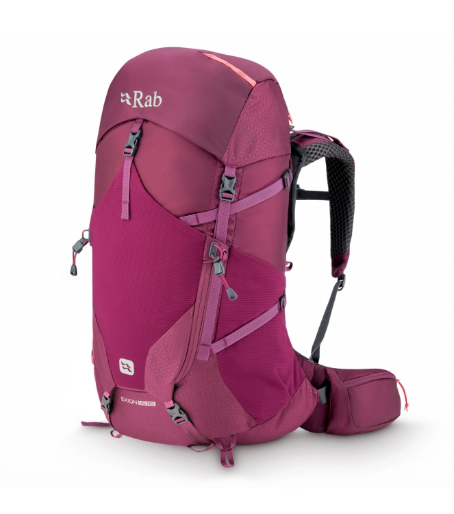 Rab Rab Exion 45 ND mul_mulberry QAP-76 MUL_Mulberry Rab tassen QAP-76 blauw combinatie bij Leerentveldvrijetijd.nl