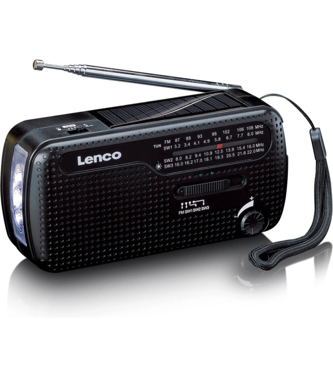 Lenco Lenco MCR-113BK Noodradio Draagbaar Opwindbaar MCR-113BK Lenco outdoor accessoires MCR-113BK ecru bij Leerentveldvrijetijd.nl