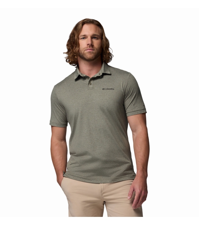 Columbia Columbia Parsons Point Polo 397_stone green, heather 2157433 397_Stone Green, Heather Columbia fleeces en truien 2157433 blauw bij Leerentveldvrijetijd.nl