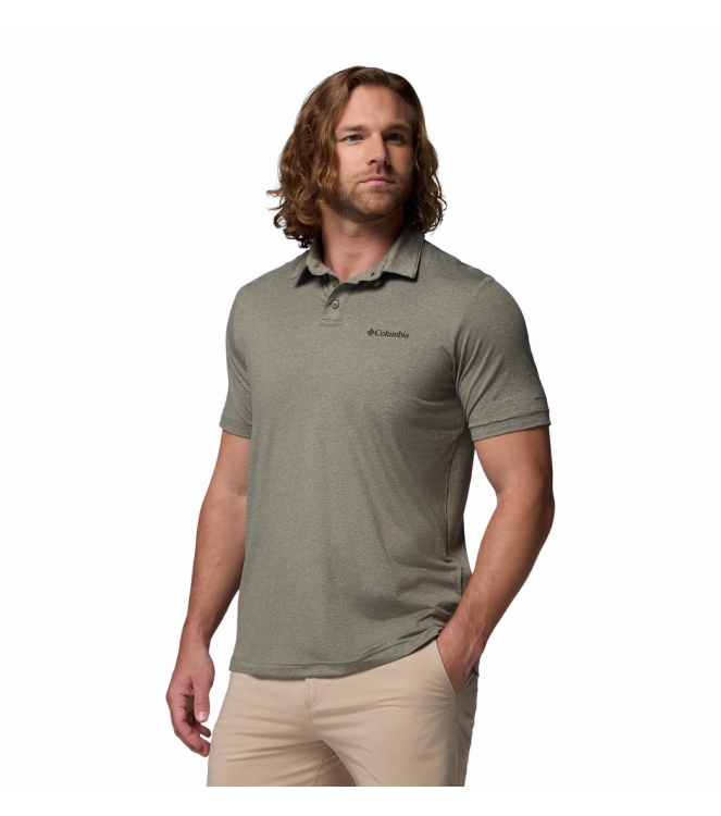 Columbia Columbia Parsons Point Polo 397_stone green, heather 2157433 397_Stone Green, Heather Columbia fleeces en truien 2157433 blauw bij Leerentveldvrijetijd.nl
