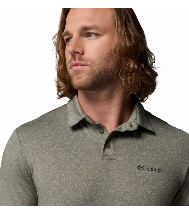 Columbia Columbia Parsons Point Polo 397_stone green, heather 2157433 397_Stone Green, Heather Columbia fleeces en truien 2157433 blauw bij Leerentveldvrijetijd.nl