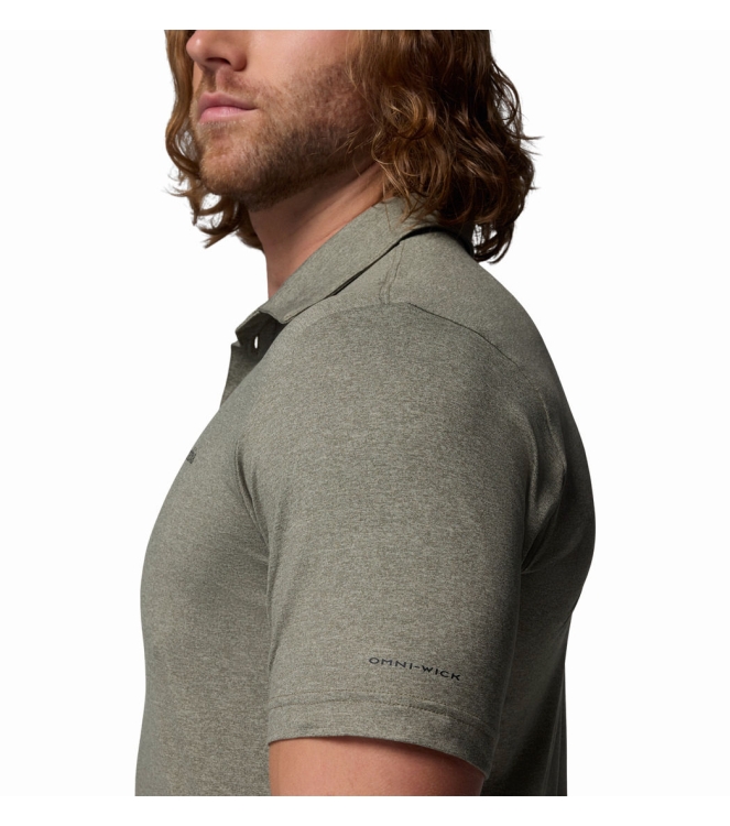 Columbia Columbia Parsons Point Polo 397_stone green, heather 2157433 397_Stone Green, Heather Columbia fleeces en truien 2157433 blauw bij Leerentveldvrijetijd.nl