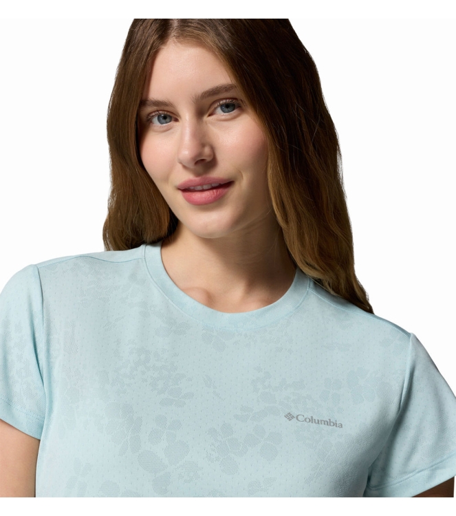 Columbia Columbia Bluebird Canyon II SS Crew 482_marine light, florage jacquard 2164482 482_Marine Light, Florage Jacquard Columbia fleeces en truien 2164482 zand bij Leerentveldvrijetijd.nl