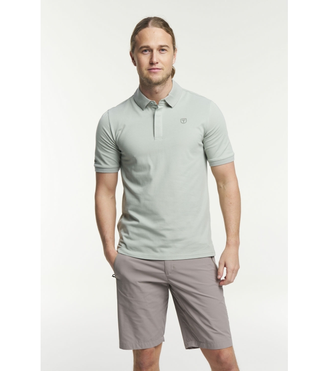 Tenson Tenson Txlite Blend Polo Men 684_grey green 5018425 684_Grey Green Tenson fleeces en truien 5018425 lichtblauw bij Leerentveldvrijetijd.nl