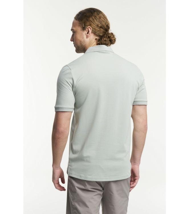 Tenson Tenson Txlite Blend Polo Men 684_grey green 5018425 684_Grey Green Tenson fleeces en truien 5018425 lichtblauw bij Leerentveldvrijetijd.nl