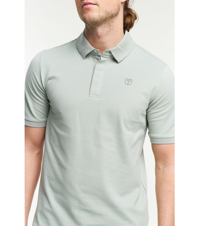 Tenson Tenson Txlite Blend Polo Men 684_grey green 5018425 684_Grey Green Tenson fleeces en truien 5018425 lichtblauw bij Leerentveldvrijetijd.nl