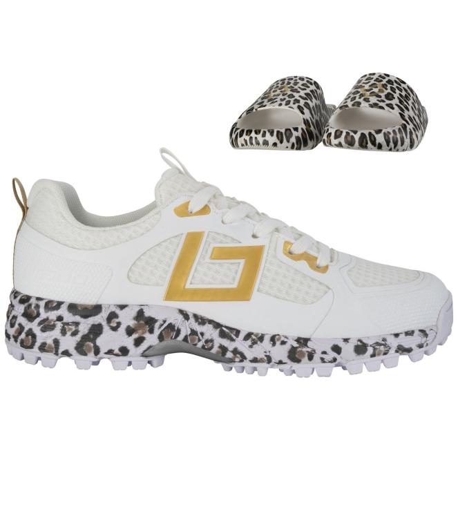 Brabo Brabo Shoe Tribute + Slides 070_white/gold 316.62033 070_White/Gold Brabo hockeyschoenen 316.62033 groen bij Leerentveldvrijetijd.nl