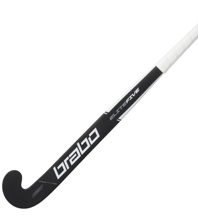 Brabo Brabo Elite Five WTB Carbon LB 000_black/white 315.60182 000_Black/White Brabo hockeysticks 315.60182 licht grijs bij Leerentveldvrijetijd.nl