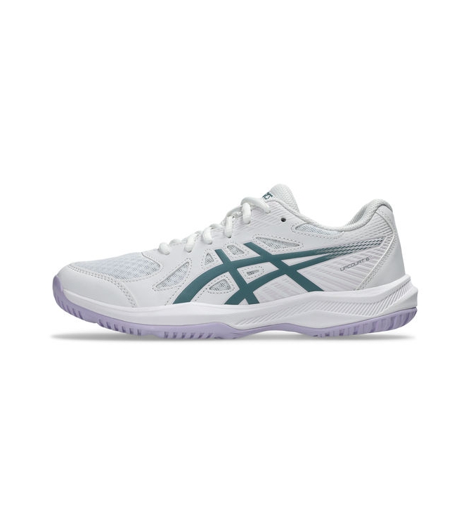 Asics Asics Upcourt 6 white/foggy teal 1072A107_106 White/Foggy Teal Asics hockeyschoenen 1072A107_106 roze bij Leerentveldvrijetijd.nl