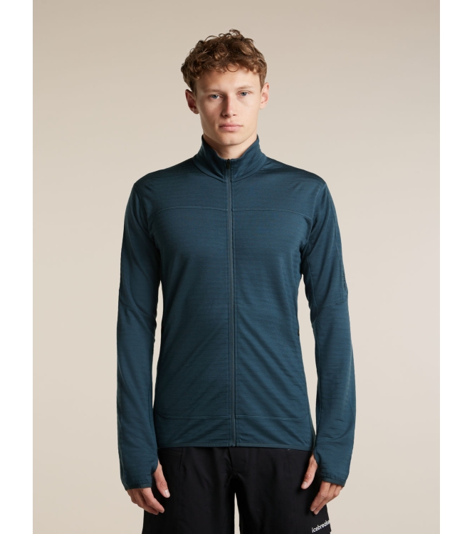 Icebreaker Icebreaker Men Mer 300 RealFleece Descend LS Zip z431_abyss IB0A57QG Z431_Abyss Icebreaker fleeces en truien IB0A57QG antraciet bij Leerentveldvrijetijd.nl