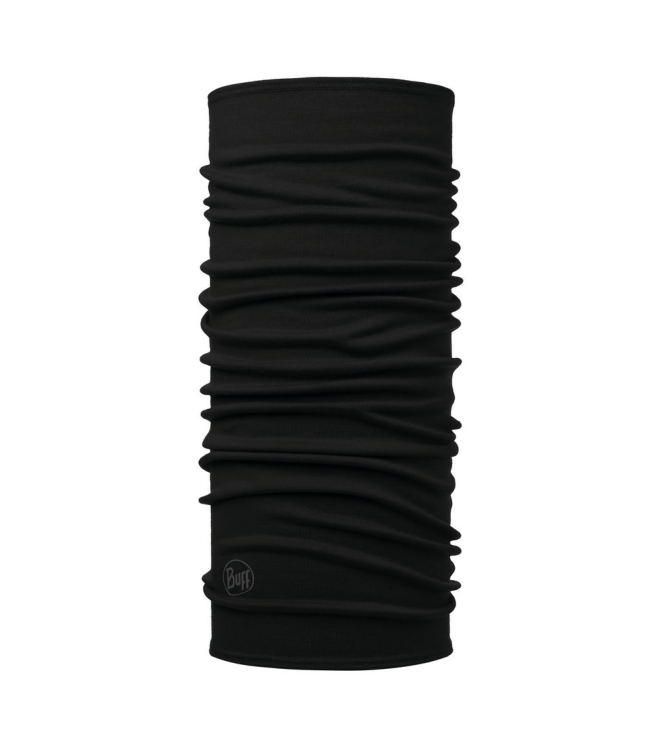 Buff Buff Midweight Merino Wool Neckwarmer solid black 113023999 solid black Buff kleding accessoires 113023999 licht grijs bij Leerentveldvrijetijd.nl