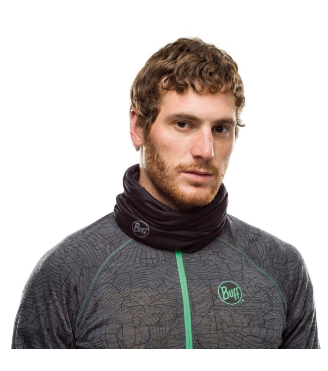 Buff Buff Lightweight Merino Wool Neckwarm solid black 100637 Solid Black Buff kleding accessoires 100637 lichtblauw bij Leerentveldvrijetijd.nl