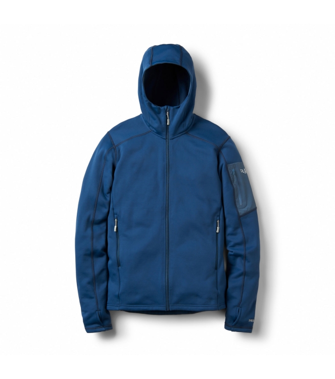 Rab Rab Modulus Hoody tempest blue QFG-15 Tempest Blue Rab fleeces en truien QFG-15 antraciet bij Leerentveldvrijetijd.nl