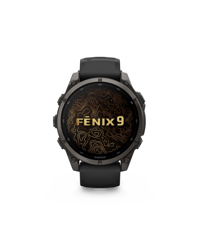 Garmin Garmin Fenix 9 47mm Carbon grey DLC-titanium zwarte siliconen band 010-04762-11 Zwarte siliconen band Garmin orientatie 010-04762-11 licht grijs bij Leerentveldvrijetijd.nl