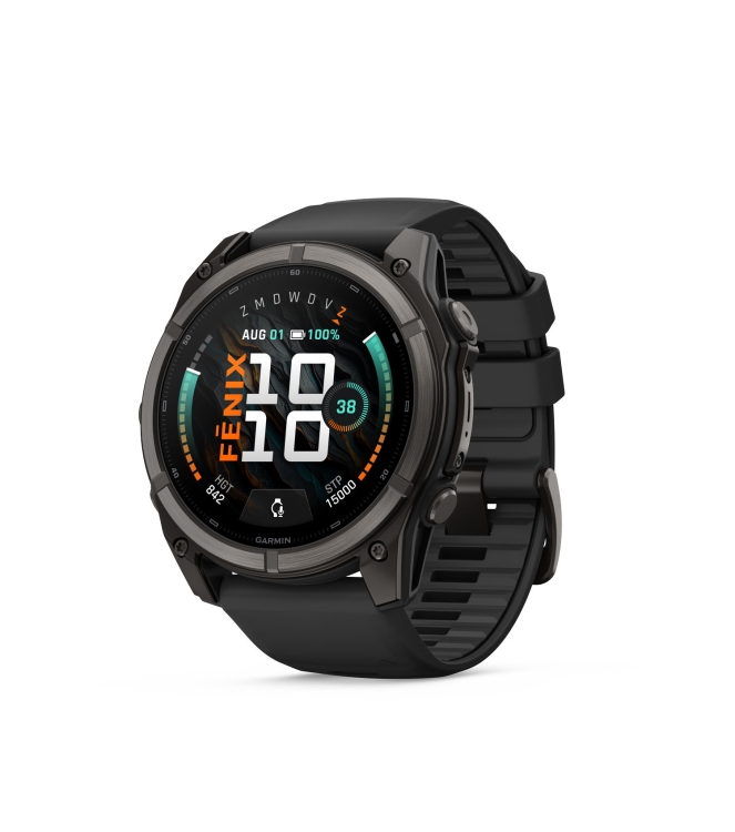 Garmin Garmin Fenix 9 51mm Carbon grey DLC-titanium zwarte siliconen band 010-04763-11 Zwarte siliconen band Garmin orientatie 010-04763-11 licht grijs bij Leerentveldvrijetijd.nl