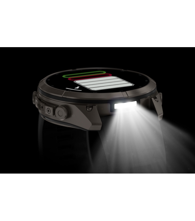 Garmin Garmin Fenix 9 Pro inReach 51mm Titanium graphite/zwarte siliconen band 010-04337-21 Graphite/Zwarte siliconen band Garmin orientatie 010-04337-21 lichtblauw bij Leerentveldvrijetijd.nl