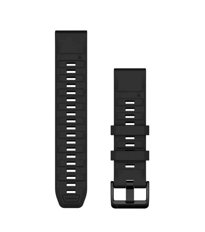 Garmin Garmin QuickFit 22 Fenix Horlogeband black silicone 010-13392-02 Black Silicone Garmin orientatie 010-13392-02 licht grijs bij Leerentveldvrijetijd.nl