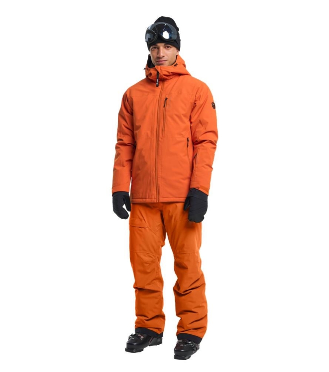 Tenson Tenson Niseko Ski Pants Men 253_dark orange 5018269 253_Dark orange Tenson gevoerde broeken 5018269 beige bij Leerentveldvrijetijd.nl