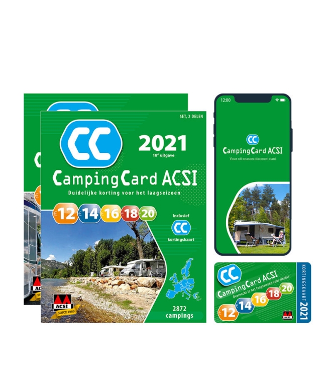Acsi Acsi CampingCard gids 2025  978-94-92023-12-4  Acsi verzorging 978-94-92023-12-4 ecru bij Leerentveldvrijetijd.nl
