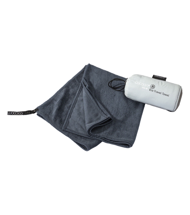 Cocoon Cocoon Eco Travel Towel, Medium 90x50cm deep ocean CTTL10-M Deep Ocean Cocoon outdoor accessoires CTTL10-M antraciet bij Leerentveldvrijetijd.nl