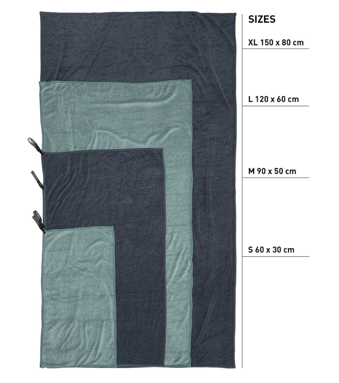 Cocoon Cocoon Eco Travel Towel, Medium 90x50cm deep ocean CTTL10-M Deep Ocean Cocoon outdoor accessoires CTTL10-M antraciet bij Leerentveldvrijetijd.nl