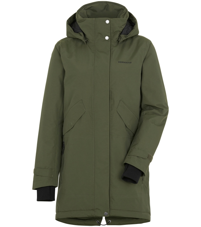 Didriksons 1913 Didriksons 1913 Tanja Women\'s Parka 6 deep green 504420-300 Deep Green Didriksons 1913 jassen 504420-300 blauw bij Leerentveldvrijetijd.nl