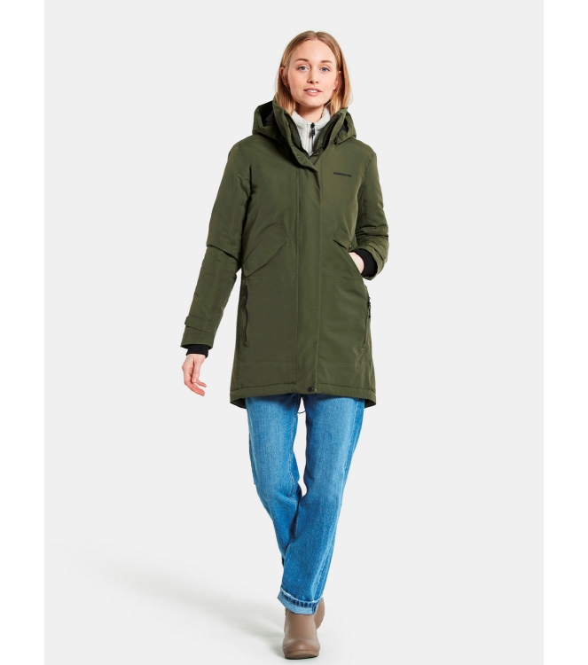 Didriksons 1913 Didriksons 1913 Tanja Women\'s Parka 6 deep green 504420-300 Deep Green Didriksons 1913 jassen 504420-300 blauw bij Leerentveldvrijetijd.nl