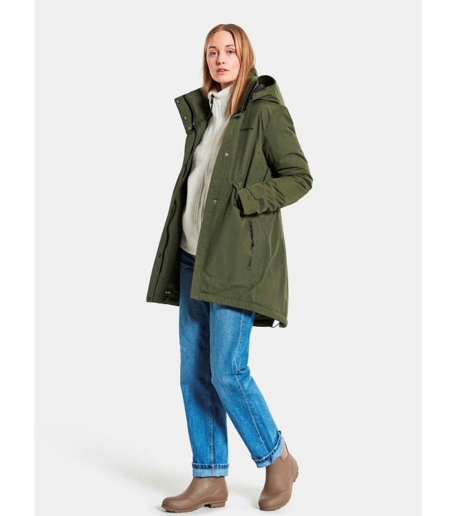 Didriksons 1913 Didriksons 1913 Tanja Women\'s Parka 6 deep green 504420-300 Deep Green Didriksons 1913 jassen 504420-300 blauw bij Leerentveldvrijetijd.nl