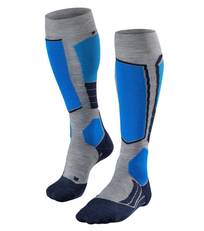 Falke Falke SK2 Heren Skisokken 3400 light grey 16522 3400 Light Grey Falke wintersport accessoires 16522 lichtblauw bij Leerentveldvrijetijd.nl