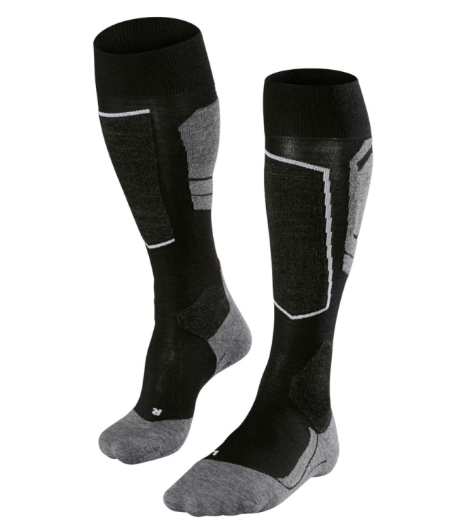 Falke Falke SK4 Heren Skisokken 3010 black-mix 16550 3010 BLACK-MIX Falke wintersport accessoires 16550 licht grijs bij Leerentveldvrijetijd.nl