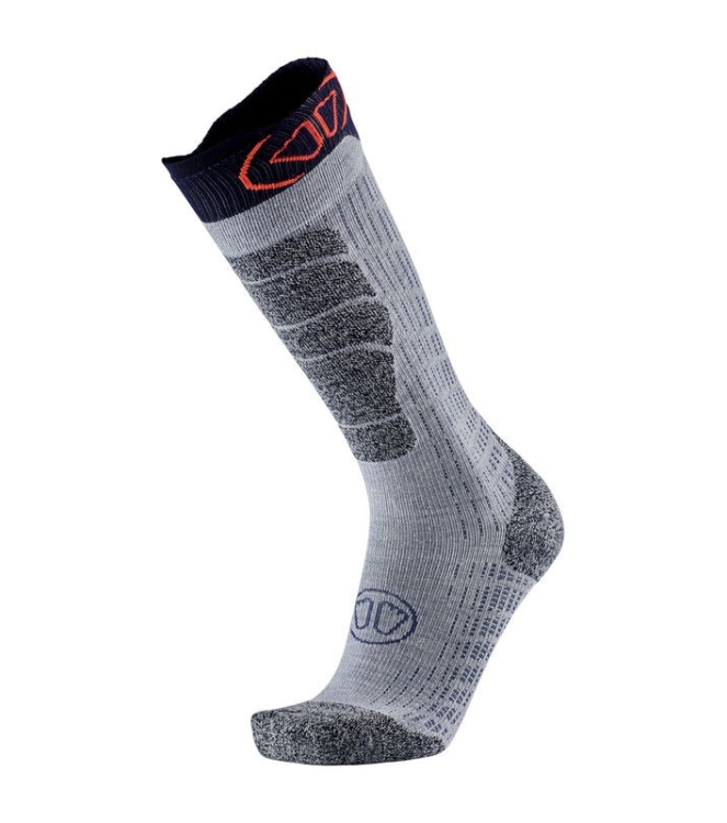 Sidas Sidas Ski Merinos Socks grey/orange SICSOSKMERI22-BL grey/orange Sidas wintersport accessoires SICSOSKMERI22-BL licht grijs bij Leerentveldvrijetijd.nl