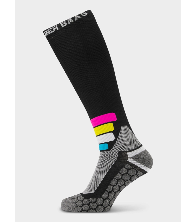 Poederbaas Poederbaas Tech Ski Socks Compress Merino Pro 001_black PB050125 001_Black Poederbaas wintersport accessoires PB050125 licht grijs bij Leerentveldvrijetijd.nl