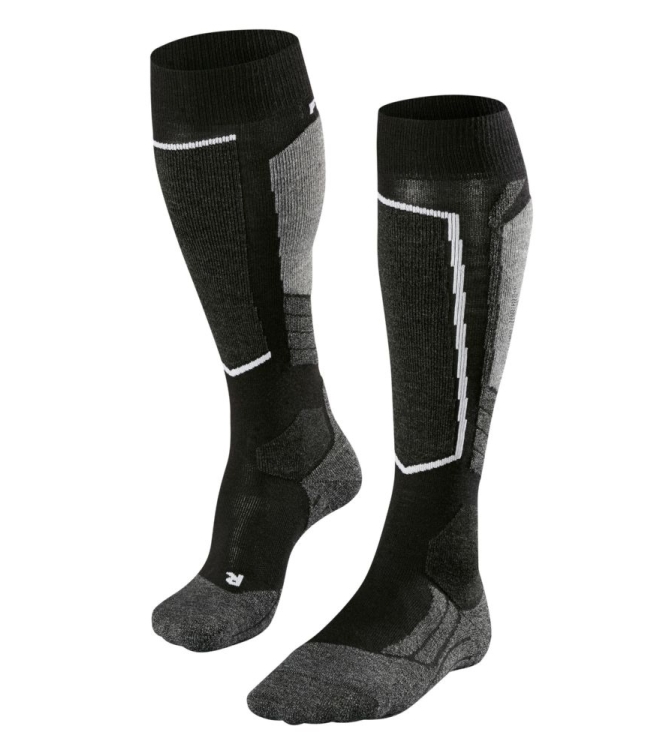 Falke Falke SK2 Skisokken Dames 3010 black-mix 16523 3010 BLACK-MIX Falke wintersport accessoires 16523 licht grijs bij Leerentveldvrijetijd.nl