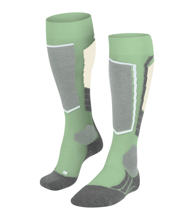 Falke Falke SK2 Intermediate Wool Women quiet green 16525 7378 quiet green Falke wintersport accessoires 16525 7378 blauw bij Leerentveldvrijetijd.nl