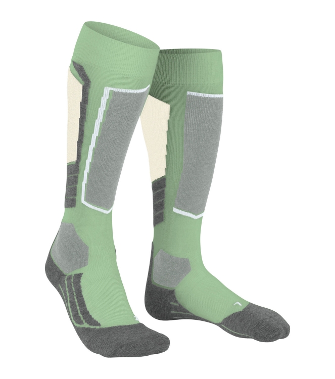 Falke Falke SK2 Intermediate Wool Women quiet green 16525 7378 quiet green Falke wintersport accessoires 16525 7378 blauw bij Leerentveldvrijetijd.nl