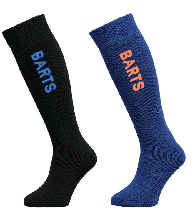 Barts Barts Basic SkisSock 2 Pack Kids 01 black/blue 0560 01 Black/Blue Barts wintersport accessoires 0560 licht grijs bij Leerentveldvrijetijd.nl
