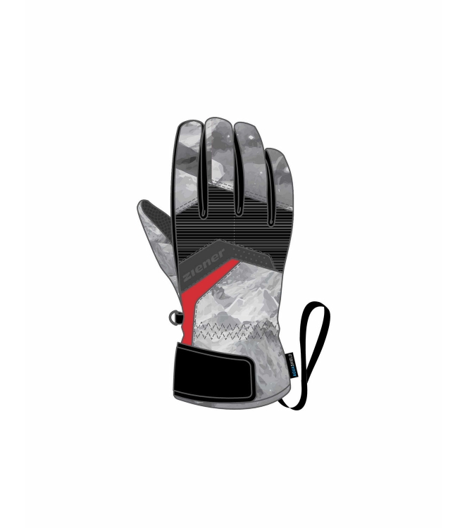 Ziener Ziener Labino AS(r) glove junior grey mountain print 801948 / 891 grey mountain print Ziener wintersportkleding 801948 / 891 licht grijs bij Leerentveldvrijetijd.nl