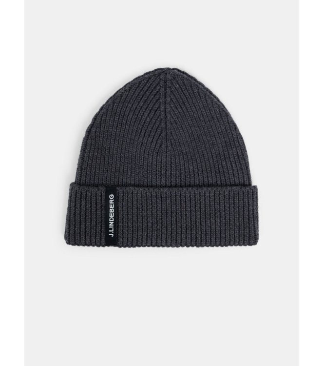 j. lindeberg j. lindeberg Juan Merino Beanie dark grey melange FMAC06801 U188 Dark Grey Melange j. lindeberg wintersportkleding FMAC06801 U188 lichtblauw bij Leerentveldvrijetijd.nl