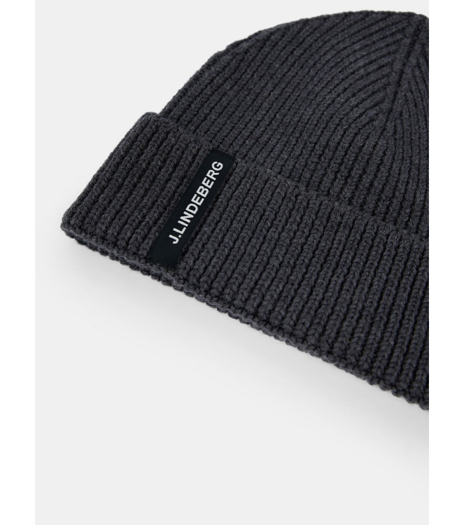 j. lindeberg j. lindeberg Juan Merino Beanie dark grey melange FMAC06801 U188 Dark Grey Melange j. lindeberg wintersportkleding FMAC06801 U188 lichtblauw bij Leerentveldvrijetijd.nl