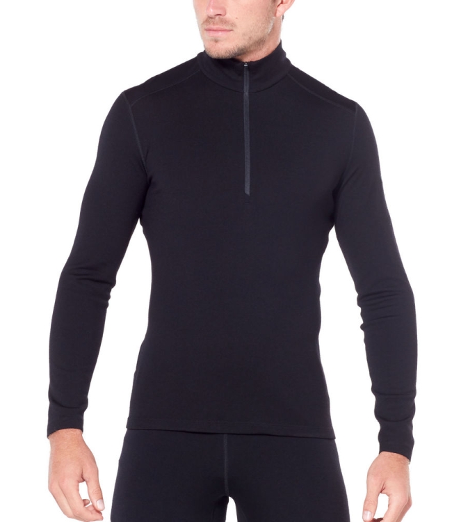 Icebreaker Icebreaker Mens 260 Tech LS Half Zip 001 black IB104372 001 Black Icebreaker wintersportkleding IB104372 licht grijs bij Leerentveldvrijetijd.nl