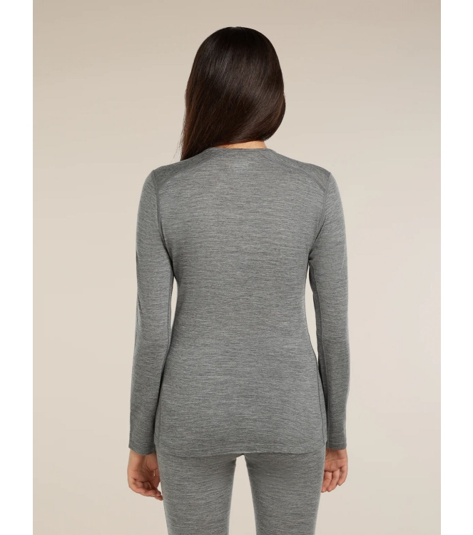 Icebreaker Icebreaker Wmns 200 Oasis LS Crewe 0131_gritstone IB104375 0131_Gritstone Icebreaker wintersportkleding IB104375 lichtblauw bij Leerentveldvrijetijd.nl