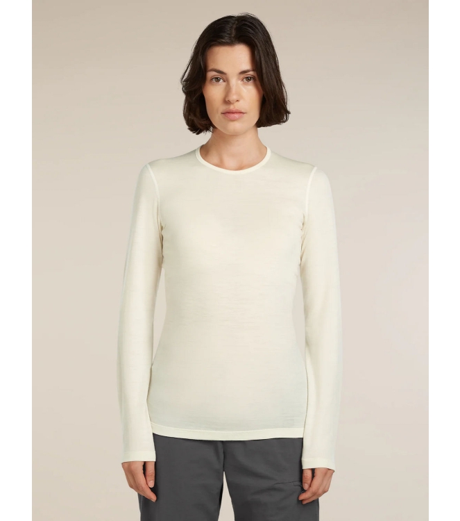 Icebreaker Icebreaker Wmns 200 Oasis LS Crewe 0131_gritstone IB104375 0131_Gritstone Icebreaker wintersportkleding IB104375 lichtblauw bij Leerentveldvrijetijd.nl