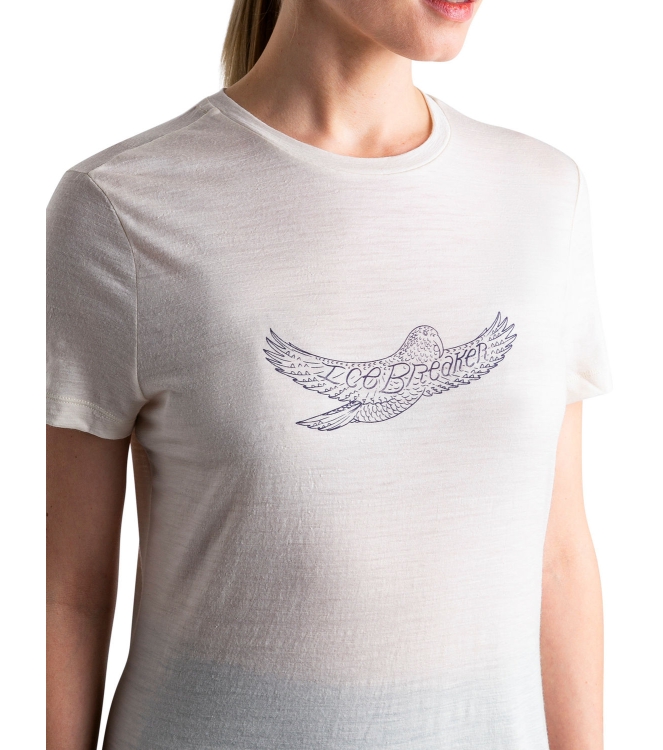 Icebreaker Icebreaker W Mer 150 Tech Lite III SS Tee IB Kea chalk 0A56YE732 Chalk Icebreaker fleeces en truien 0A56YE732 roze bij Leerentveldvrijetijd.nl