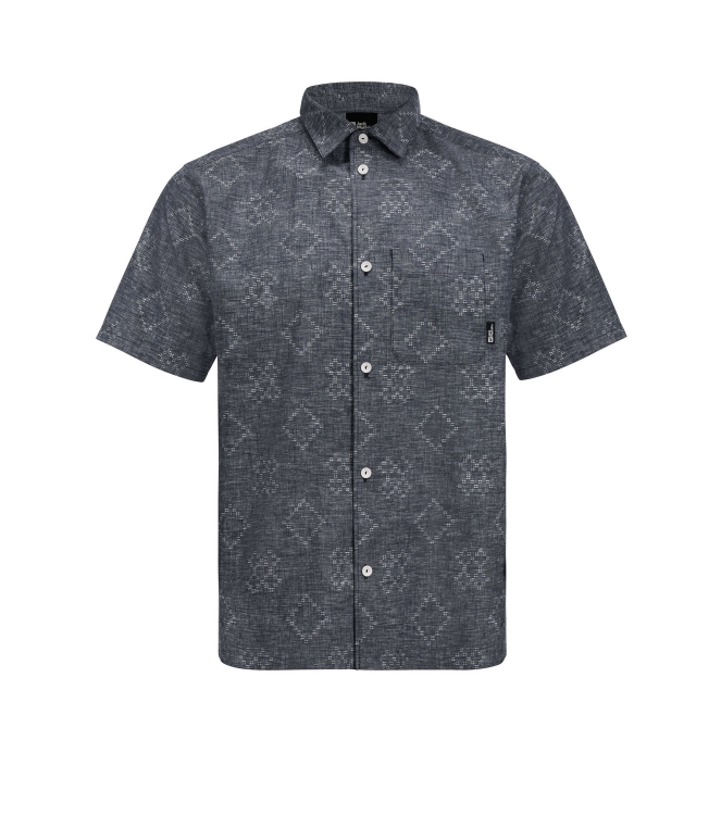 Jack Wolfskin Jack Wolfskin Karana Shirt M night blue 1404021_1010 night blue Jack Wolfskin fleeces en truien 1404021_1010 antraciet bij Leerentveldvrijetijd.nl