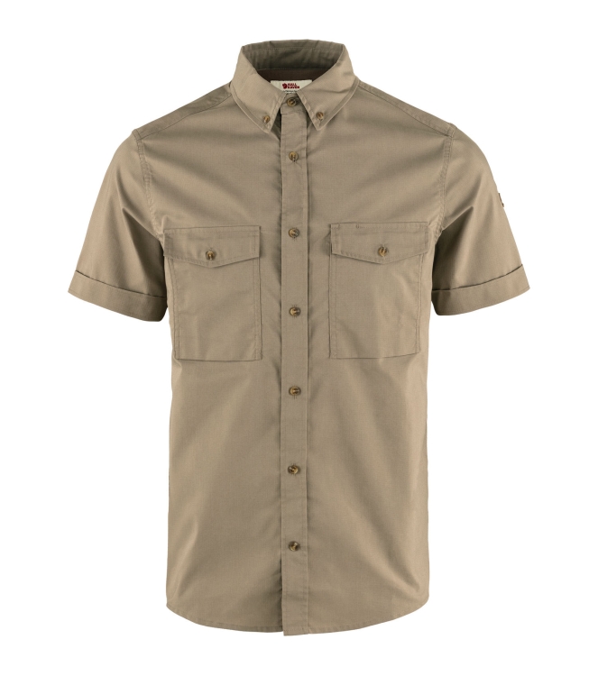 Fjällräven Fjällräven Ovik Air Stretch SS Shirt M suede brown F12600213 244 Suede Brown Fjällräven fleeces en truien F12600213 244 marine bij Leerentveldvrijetijd.nl